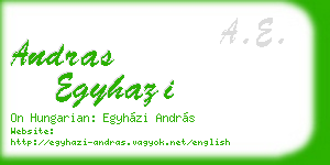 andras egyhazi business card